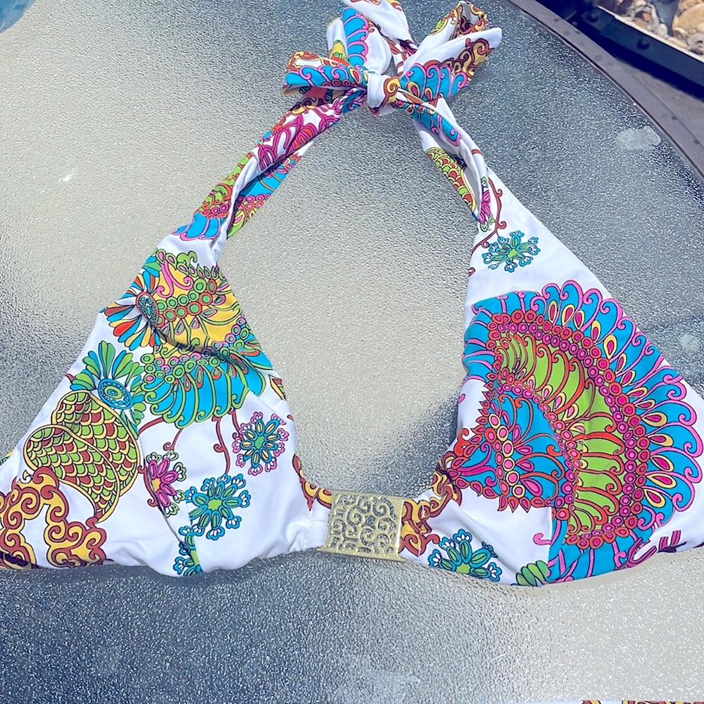 TRINA TURK Vibrant multicolor gold details bikini set -SZ 10 - Picture 2 of 11